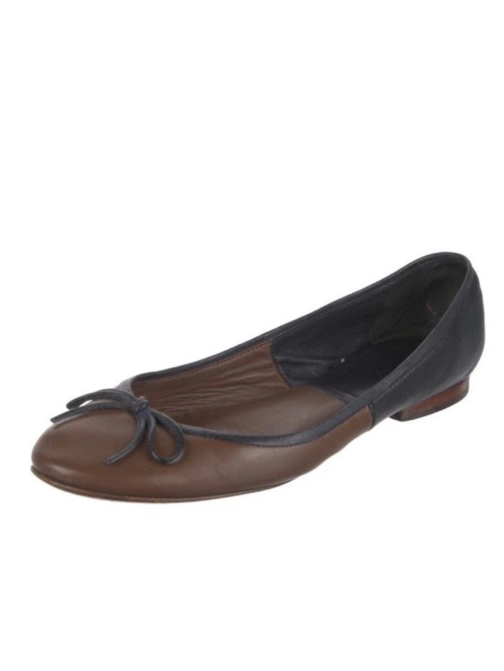 Celine Color Block Leather Ballet Flats Brown and Black - Picture 3 of 4